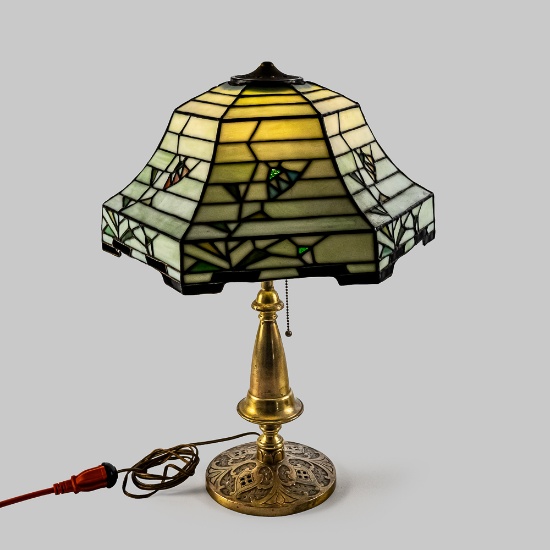 Lamb Bros & Greene Leaded Glass Table Lamp