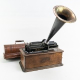 Edison Home Model B Cyl Phonograph w/Horn