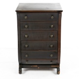 Mahogany 6-Drawer Cylinder Record Cabinet