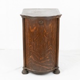 Bow Front Cylinder Record Quarter Sawn Oak Cabinet