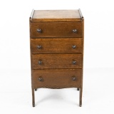4 Drawer Oak Cylinder Record Cabinet