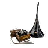 Edison Standard Model A Cyl Phono w/Horn Support