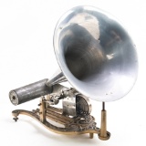 Puck Cylinder Phonograph Cast Iron Lyre Harp Base