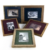 5 Framed B&W Photos of Children With Phonographs