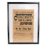 Graphophone H.L Smith Broadside Concert Ad Poster