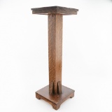 Oak Wood Pedestal Plant Stand