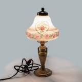 Small Vintage Pressed Glass Shade Accent Lamp
