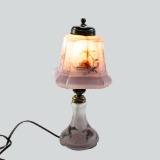 Small Vintage Pressed Glass Accent Lamp