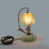 Small Vintage Pressed Glass Accent Lamp