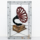 Contemporary Leaded Glass Phonograph Window