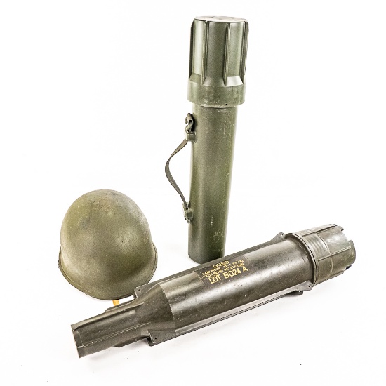 Post WWII Cold War Helmets, Mortar Storage Tubes