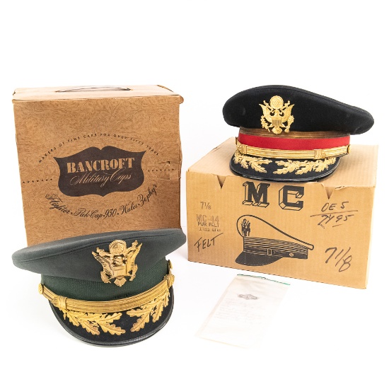 Post WWII US Army Staff Officer Hats in Boxes