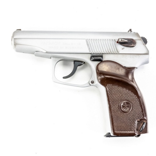 Satin Nickel Belgian Makarov Pistol 9x18 AE391245