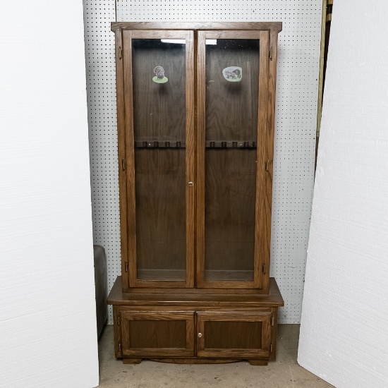 Wooden Upright Gun Display Cabinet