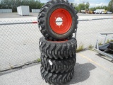 NEW (4) 12-16.5 Skid Steer Tires with Rims
