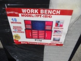 2020 7ft 18 Drawer Steelman Work Bench