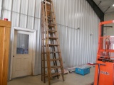 (2) 12' Wooden Ladders