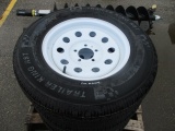 NEW (4) Trailer King ST205/75-15 Radial Trailer Tires on Wheels