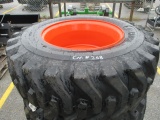 NEW (4) 12-16.5 Skid Steer Tires on Bobcat Wheels