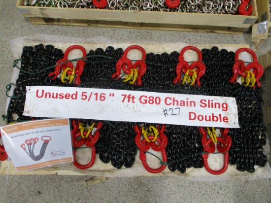 (NEW) 5/16 7' G80 Double Sling Chain