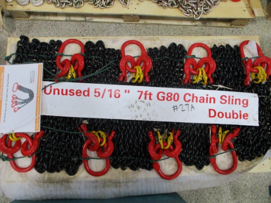 (NEW) 5/16 7' G80 Double Sling Chain