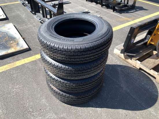 (4) Road Guider QH100 ST205/75R15 Radial Trailer Tires