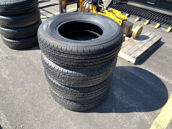 (4) Road Guider QH100 ST225/75R15 Radial Trailer Tires