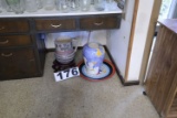 Mixed Vases, Pottery, Large Pitcher and Duck Decorative Vase