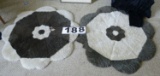 Two Eight Panel Animal Skin Rugs. One has Damaged Area