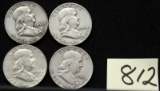 1954, 1958,1960, 1962 Silver Half Dollars