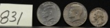 1947 Silver Quarter, 1994 Kennedy Silver Half Dollar, 1976 Kennedy Half Dollar