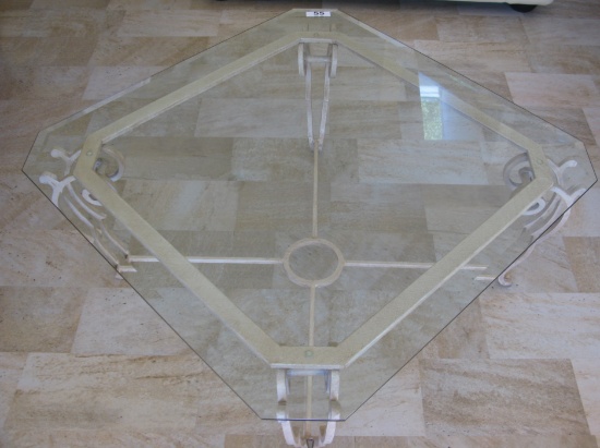 GLASS TABLE 38"
