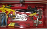 DRAWER IN TOOL CHEST VICE GRIPS, PIPE WRENCH