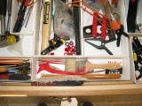 DRAWER HAND TOOLS, BRUSHES, MALLOT, CLAMPS