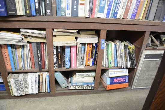 SIX CUBBY HOLES OF BOOKS  & MANALS