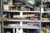 SHELF OF MISC. WELDING SUPPLIES AND ABRASIVE