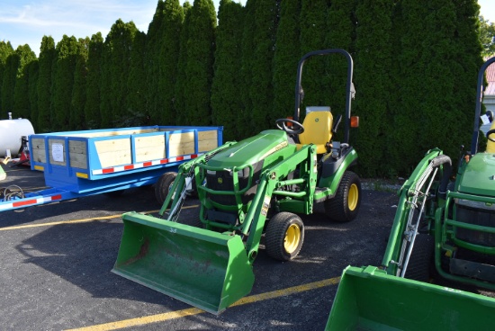 John Deere 1026R Compact Tractor w/H120 Loader, shows 22 hrs