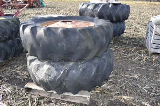 (2) 18.4x34 on 9-lug rims