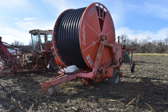 Bauer Rainstar irrigation reel, 4"x1500', Cadman traveling gun