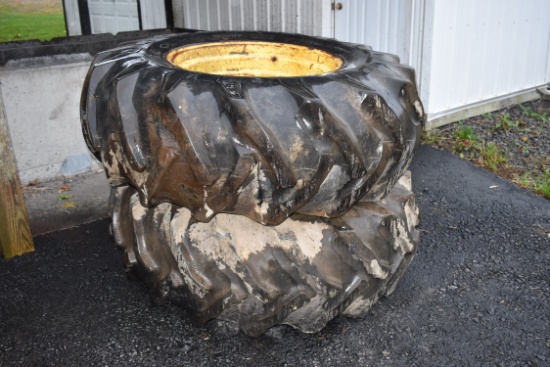 (2) Goodyear 18.4-26 tires on rims