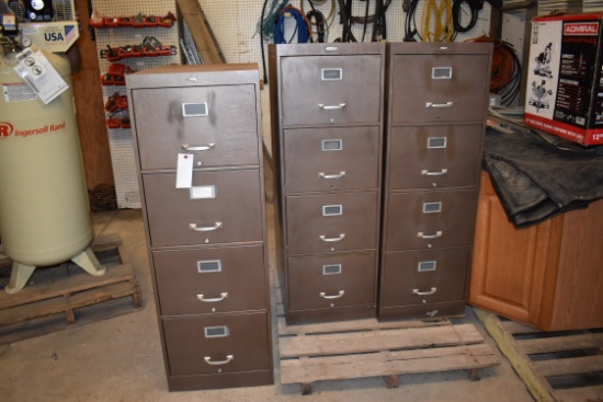 (3) Metal filing cabinets