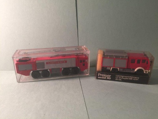 Original Preiser Modell HO Fire Engine Lot