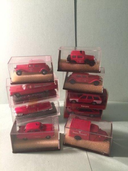 Vintage Brekina and Herpa Fire Dept Cars Lot