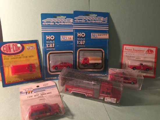 Vintage Con-Cor Rietze, Stevens, and More Mixed Fire Cars Lot