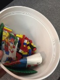 Vintage Lego Bucket Full of Bricks And Minis
