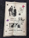 Vintage Ambridge Theatre Laurel And Hardy Movie Poster