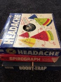 Vintage Games Lot Kenner Spirograph, Headache, and Booby-Trap