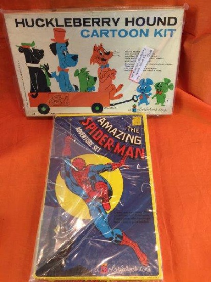 Vintage Amazing Spider-Man And Huckleberry Hound Cartoon Kit Lot