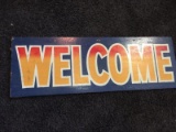 Vintage Hobby Shop Welcome Sign Hand Painted