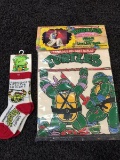 Vintage Teenage Mutant Ninja Turtles Utility Bag And Socks